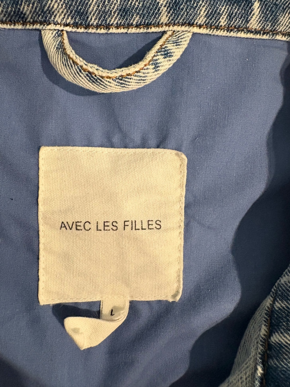 Avec Les Filles Light Blue Quilted Floral Denim Jacket - Picture 4 of 4